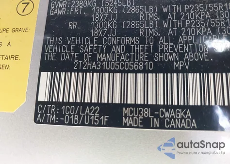 2005 Lexus Rx 330 из США, поврежденный, VIN 2T2HA31U05C056810